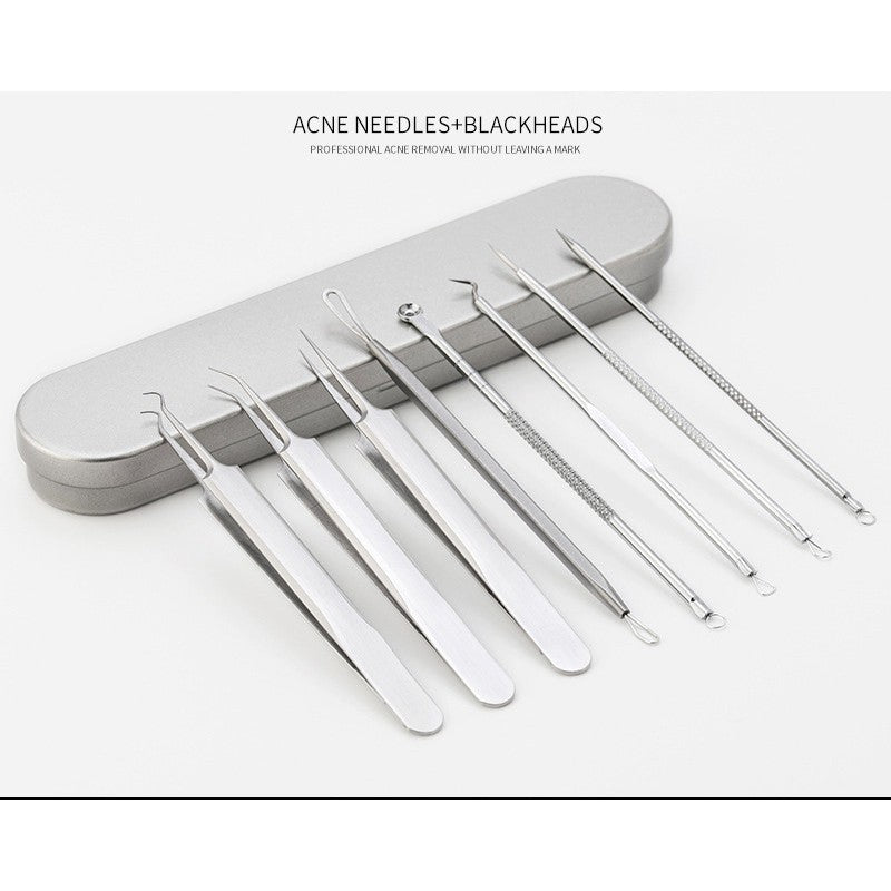 8pc Acne needle set to blackhead acne needle acne clamp cell clamp tweezers acne beauty needle
