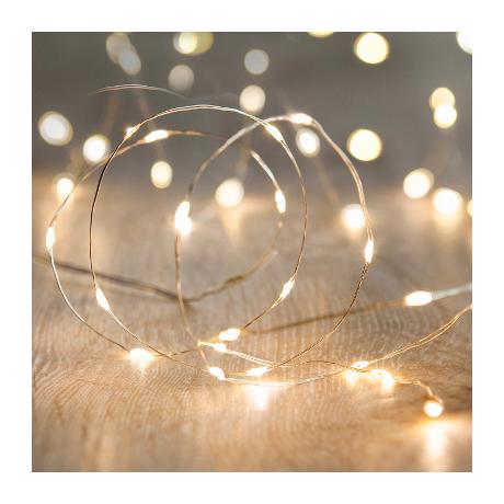 Silver wire LED string lights Warmwhite Battery Christmas fairy lights wedding decorations-Fairy Lights-1stAvenue