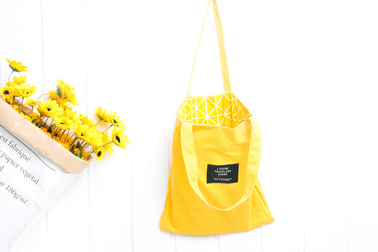 Canvas Bag cotton and linen dual-use double-sided cloth bag fresh art shopping bag-Fashion Bag-1stAvenue