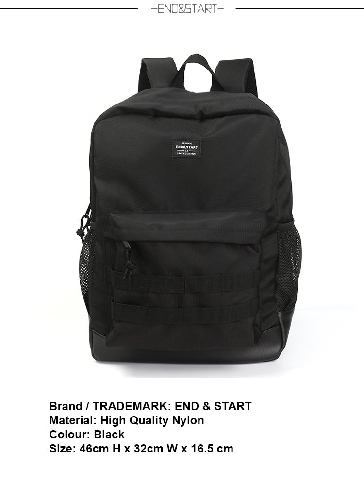 End and Start New trendy backpack men's school bag fashion trend backpack large capacity travel bag computer bag-End & Start-1stAvenue