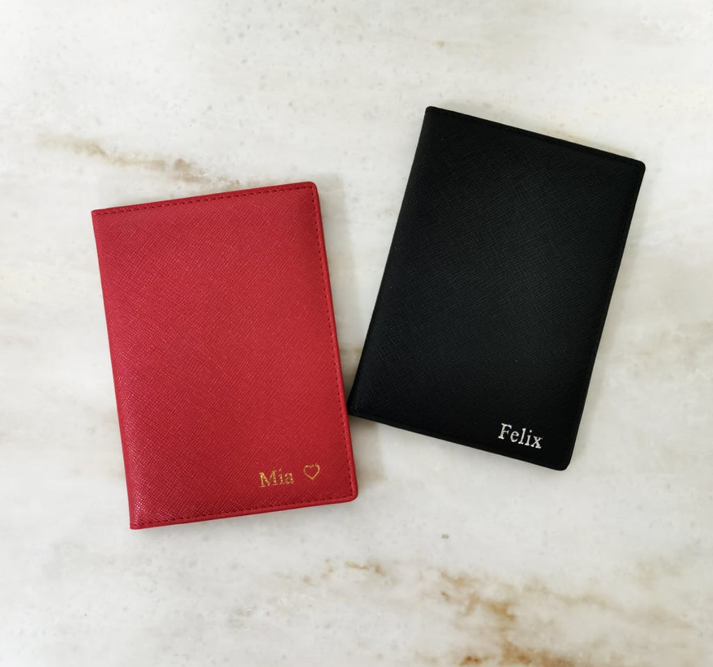 Passport Holder Personalised hand pressed lettering PU Leather products-Personalised Gift-1stAvenue