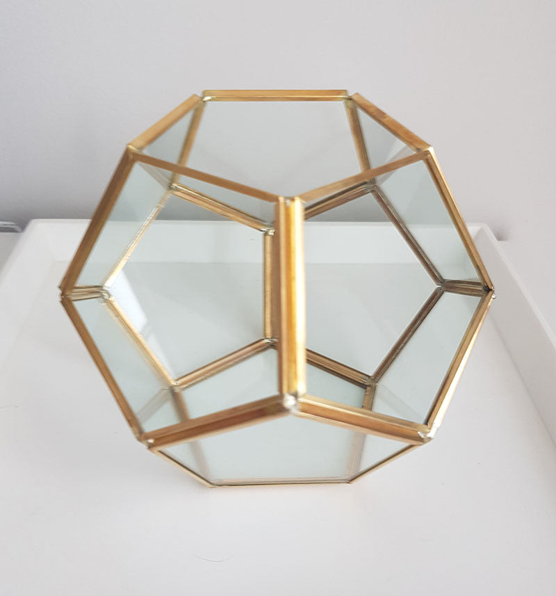 Gold geometric terrarium/ring boxes (Octagon Ball)-Geometric Terrarium-1stAvenue
