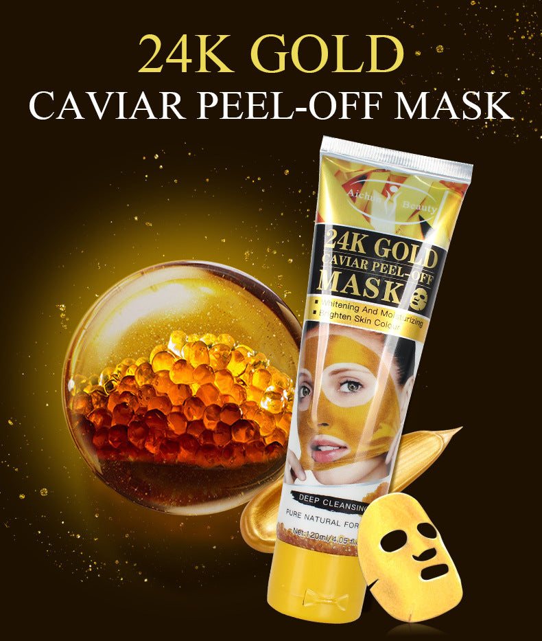 Aichun Beauty 24K Gold Caviar Peel Off Facial Mask 120ml Purifying Cleansing Moisturizing Whitening-Beauty Product-1stAvenue