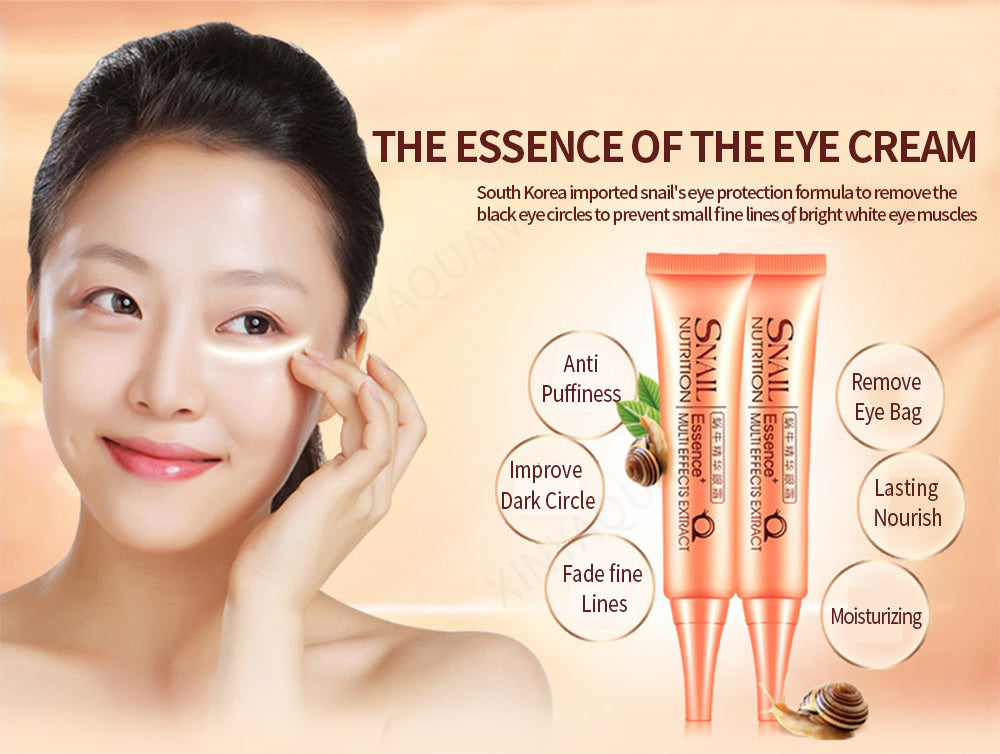 LAIKOU Snail Essence Eye Cream Anti Puffiness Anti Wrinkle Eye Essence Remove Eye bags Dark Circle Eye mask Care 30g-Beauty Product-1stAvenue