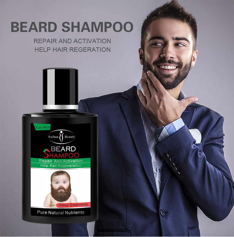 Aichun Beauty deep cleansing Men Liquid Beard shampoo Repair and Activation help hair regeneration-Beauty Product-1stAvenue