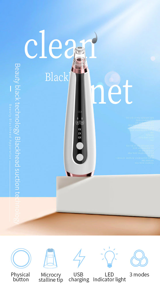 Blackhead Remover Suction Face Deep Cleaning Nose Cleaner Pore Sucker Acne Pimple Removal Beauty Machines-Facial Tool / Beauty Tool-1stAvenue