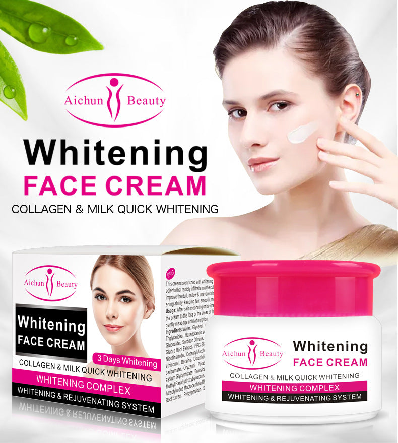 Aichun Beauty Collagen Milk Face Cream Acne Scar Removal Face Skin Care Whitening Cream Facial Nourishing 80ml-Beauty Product-1stAvenue