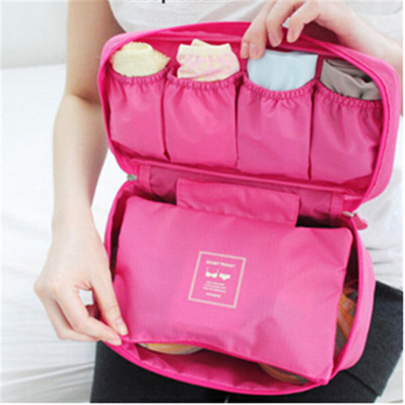 Travel Organizer Cosmetic Bag Portable Luggage Storage Case Bra Underwear Pouch-Travel Organizer-1stAvenue