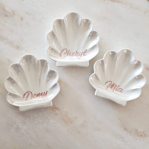 Personalised Gift Ceremic Seashell Trinket Tray Jewellery Dish-Personalised Gift-1stAvenue