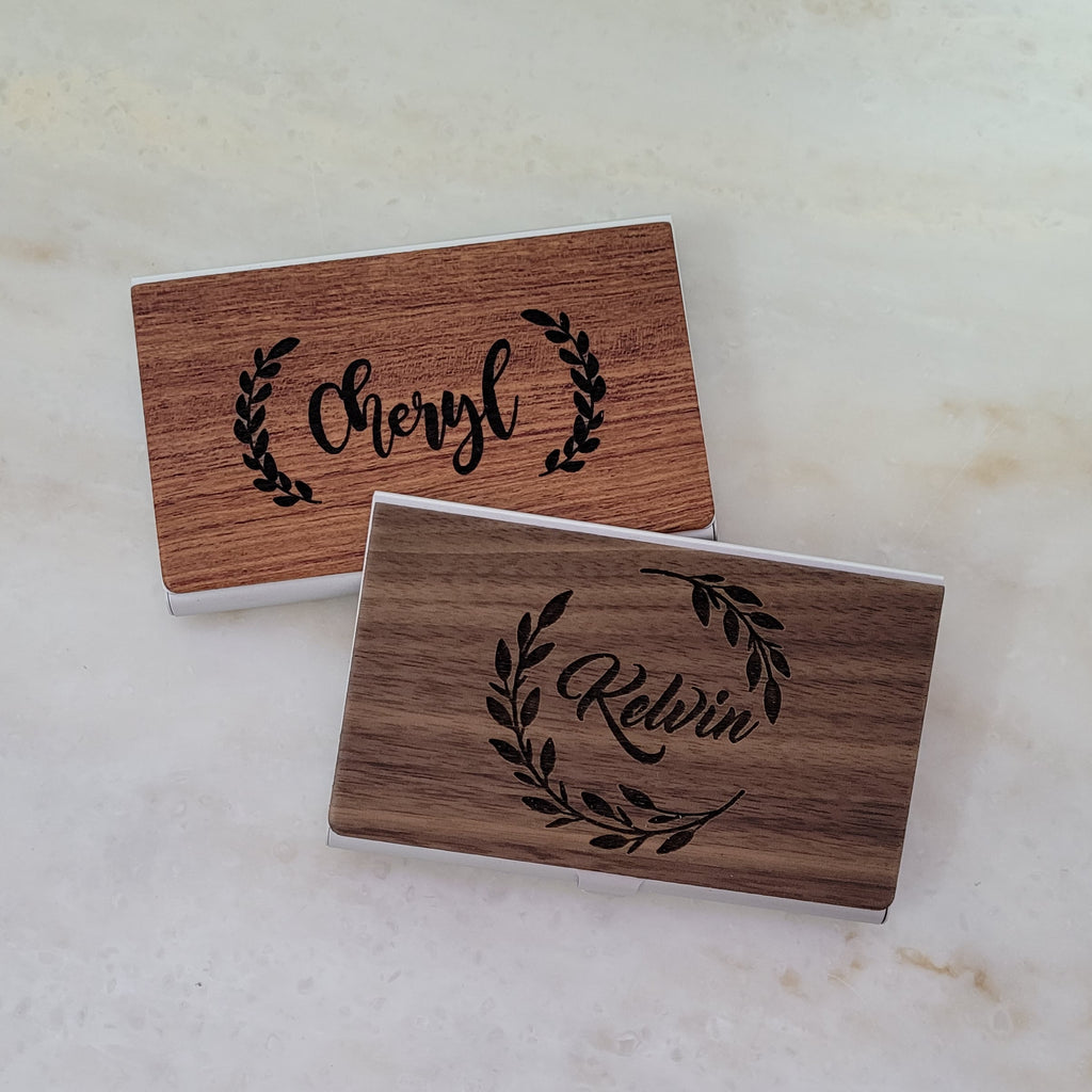 Personalised Engraved Wood Card Holder Great gift ideas-Personalised Gift-1stAvenue