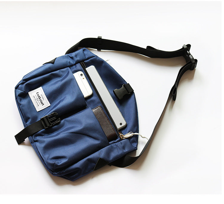 End and Start men's shoulder bag messenger bag men's casual Oxford cloth student messenger bag-End & Start-1stAvenue