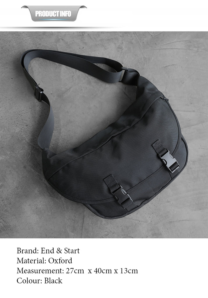 End & Start Shoulder bag crescent bag buckle bag men's messenger bag casual waterproof nylon messenger bag-Fashion Bag-1stAvenue