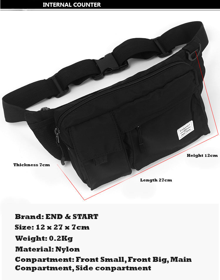 End & Start Waist bag men's messenger bag multifunctional casual men's chest bag shoulder bag sports retro mini backpack 0526-End & Start-1stAvenue