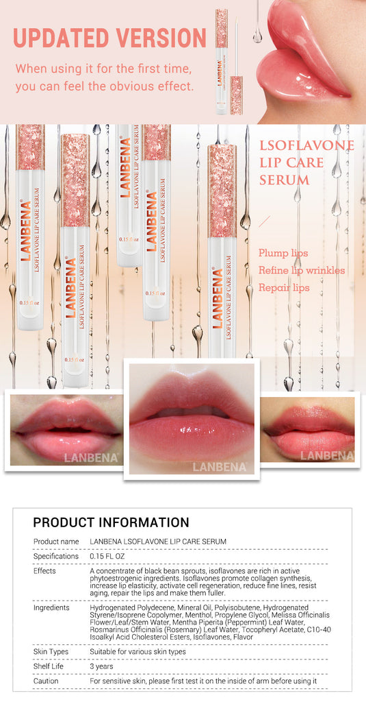 LANBENA Isoflavone Lip Enhancer Serum Lip Plumper Enhancer Increase Lip Elasticity Moisturizing Lip-Skin care-1stAvenue