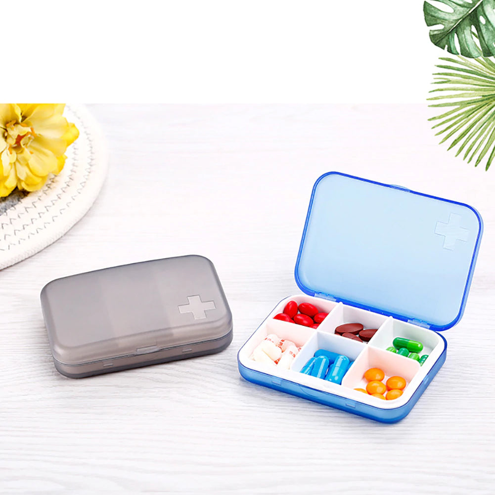 Portable 6 Cells Travel Medicine Storage Case Box Container pills organizer case-Travel Organizer-1stAvenue