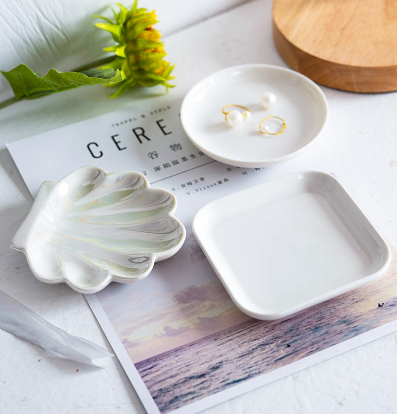 Nordic Seashell ceramic sauce small dish set jewelry storage decorative plate-Home And Deco-1stAvenue