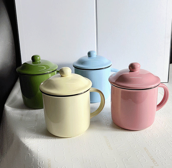 Nostalgic mug new retro cultural ceramic mug with lid-Home And Deco-1stAvenue
