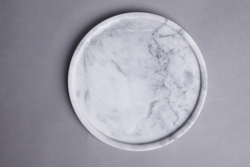 Nordic Style Natural marble round jewelry storage tray decoration-Marble Collection-1stAvenue