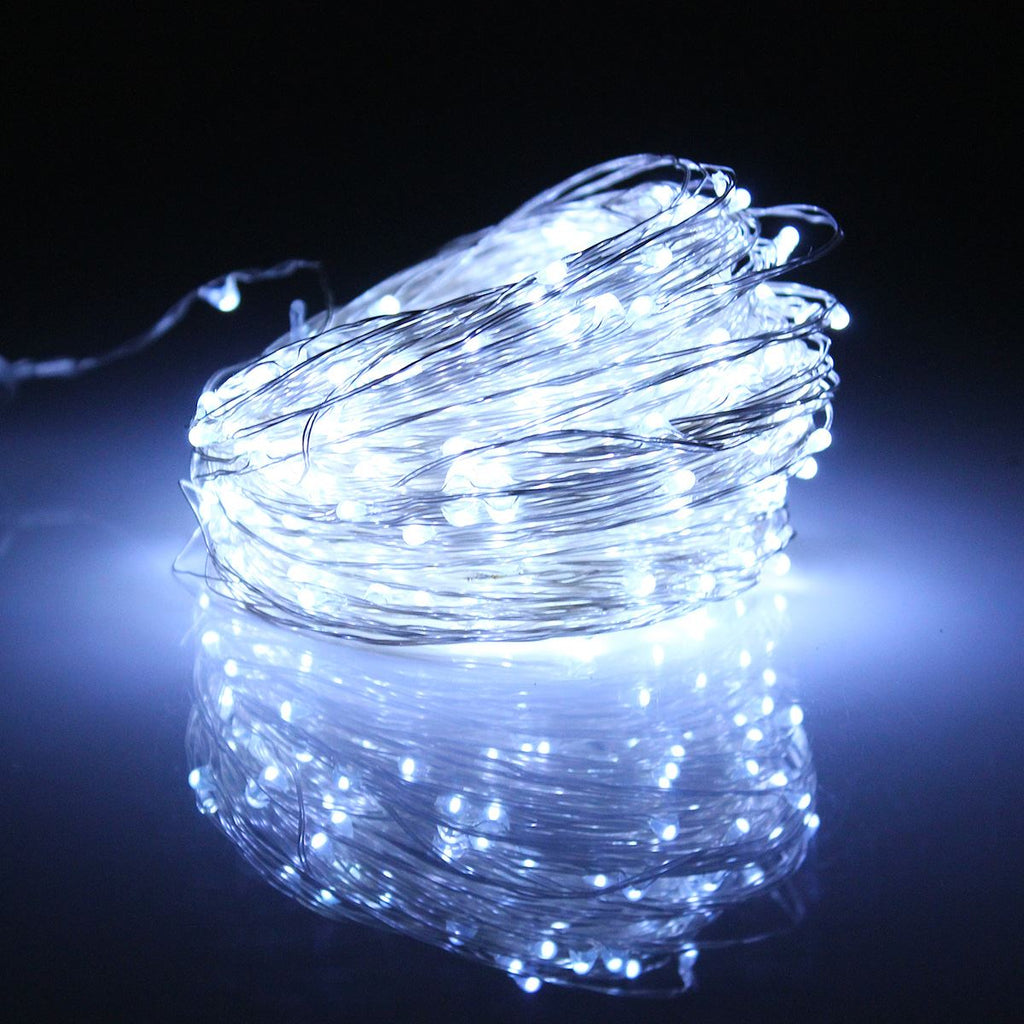 Silver wire LED string lights white Battery Christmas fairy lights wedding decorations-Fairy Lights-1stAvenue