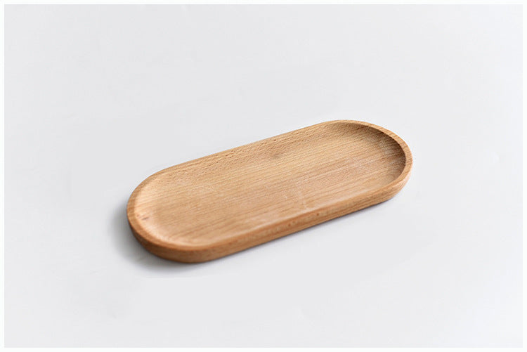 Japanese Tableware Wooden Plate Oval Tray Mini Solid Wood Wooden Dish-Home And Deco-1stAvenue