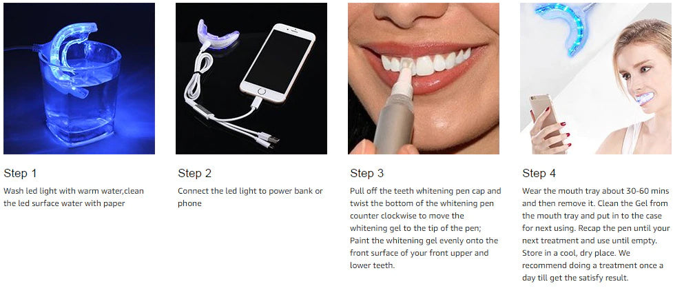 Teeth Whitening Kit With LED Light Professional Bleach Oral Care Hygiene Gel Peroxide Gel Pen Tooth Whitener Dental Tools-Oral Care-1stAvenue