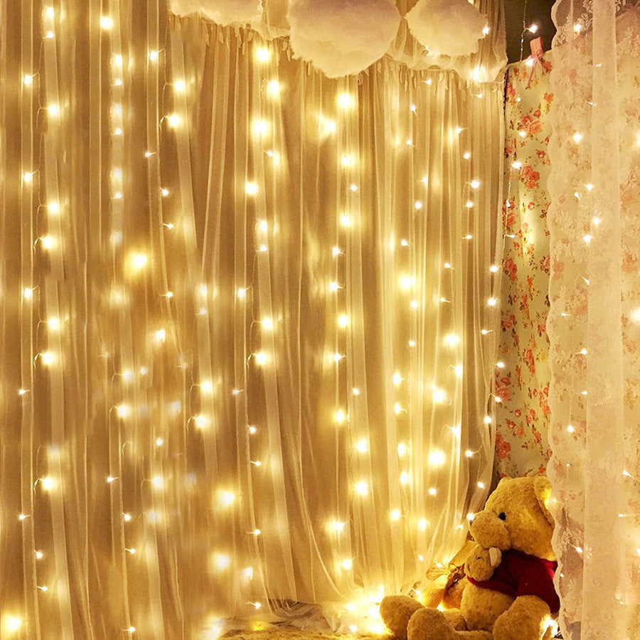 3m x 3m Curtain Fairy Lights 300 Led String Lights Plug-Fairy Lights-1stAvenue