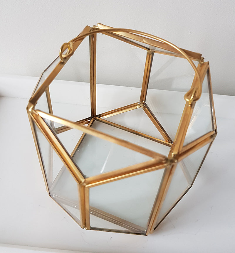 Gold geometric terrarium/ring boxes (Lantern)-Geometric Terrarium-1stAvenue