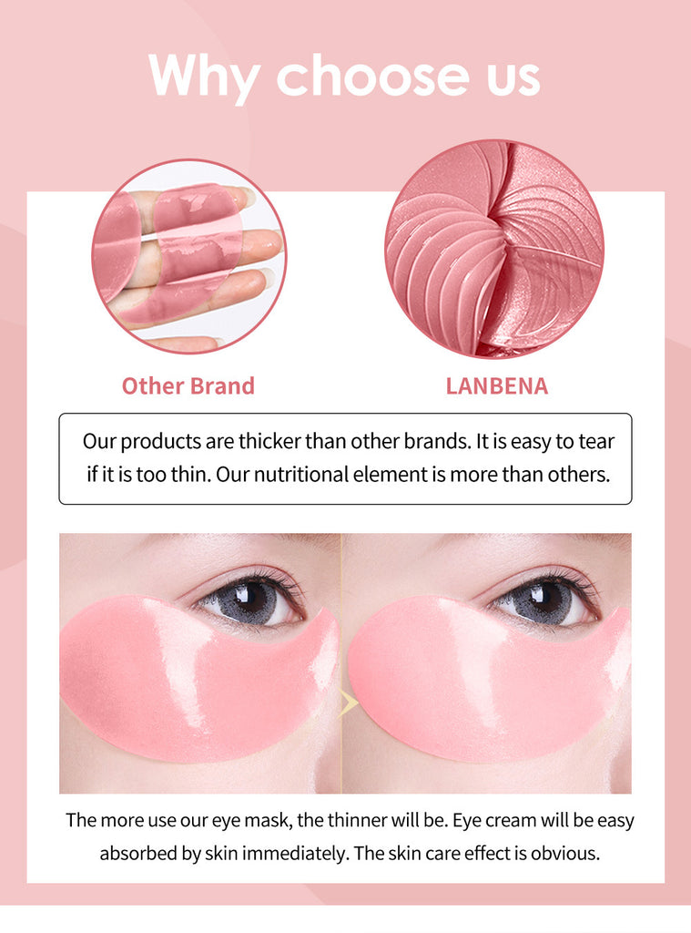 LANBENA Rose Hydra Gel Eye Patches 60pc-Beauty Product-1stAvenue