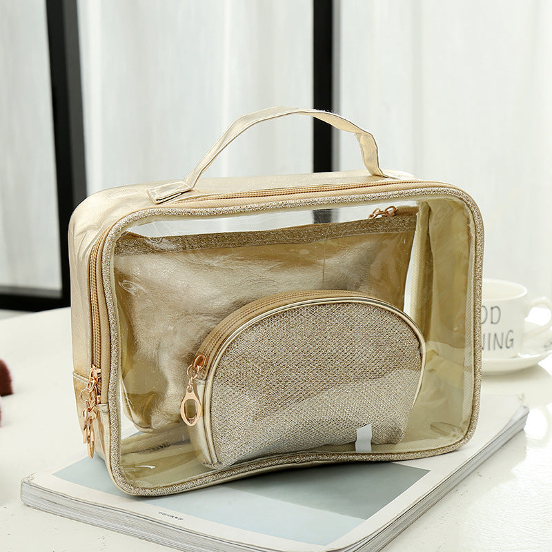 3 piece shimmering fashion cosmetics storage bag-Travel Organizer-1stAvenue