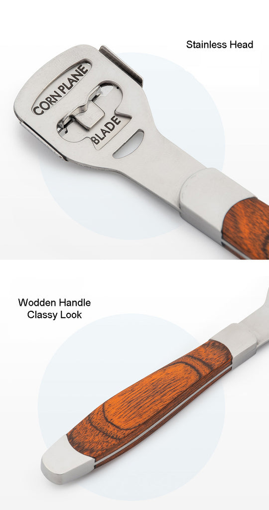 Foot Scraper and File Dead Skin Callus Corn Remover Free 10 Blades Solid Wood Handle Tool Tools-Facial Tool / Beauty Tool-1stAvenue