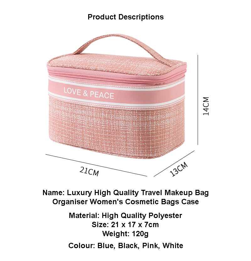 Luxury High Quality Travel Makeup Bag Organiser Women's Cosmetic Bags –  1stAvenue