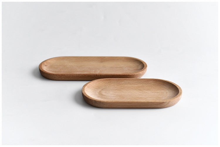Japanese Tableware Wooden Plate Oval Tray Mini Solid Wood Wooden Dish-Home And Deco-1stAvenue