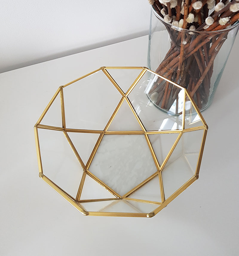 Gold geometric terrarium/ring boxes (Bowl)-Geometric Terrarium-1stAvenue