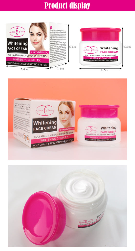 Aichun Beauty Collagen Milk Face Cream Acne Scar Removal Face Skin Care Whitening Cream Facial Nourishing 80ml-Beauty Product-1stAvenue