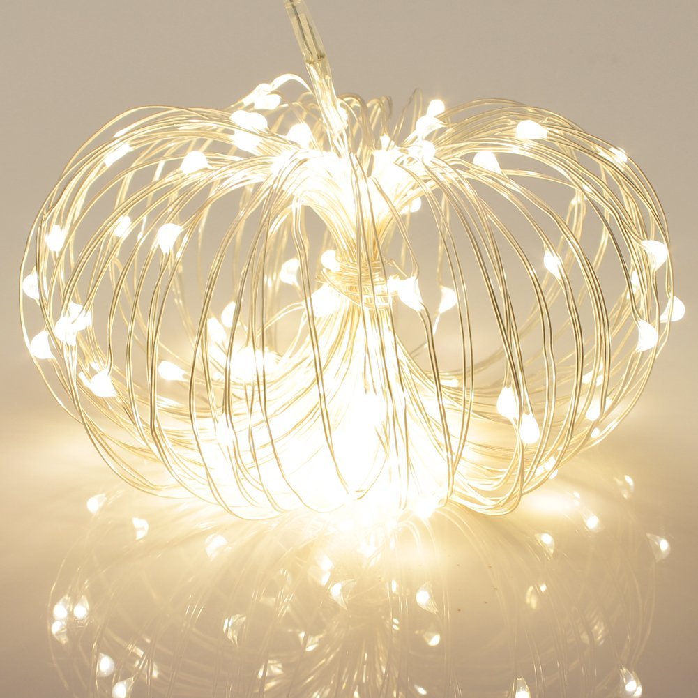 Silver wire LED string lights Warmwhite Battery Christmas fairy lights wedding decorations-Fairy Lights-1stAvenue