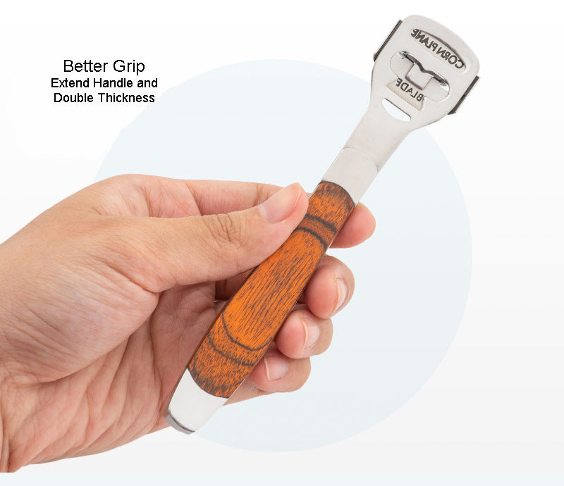Foot Scraper and File Dead Skin Callus Corn Remover Free 10 Blades Solid Wood Handle Tool Tools-Facial Tool / Beauty Tool-1stAvenue