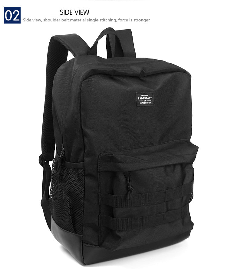 End and Start New trendy backpack men's school bag fashion trend backpack large capacity travel bag computer bag-End & Start-1stAvenue