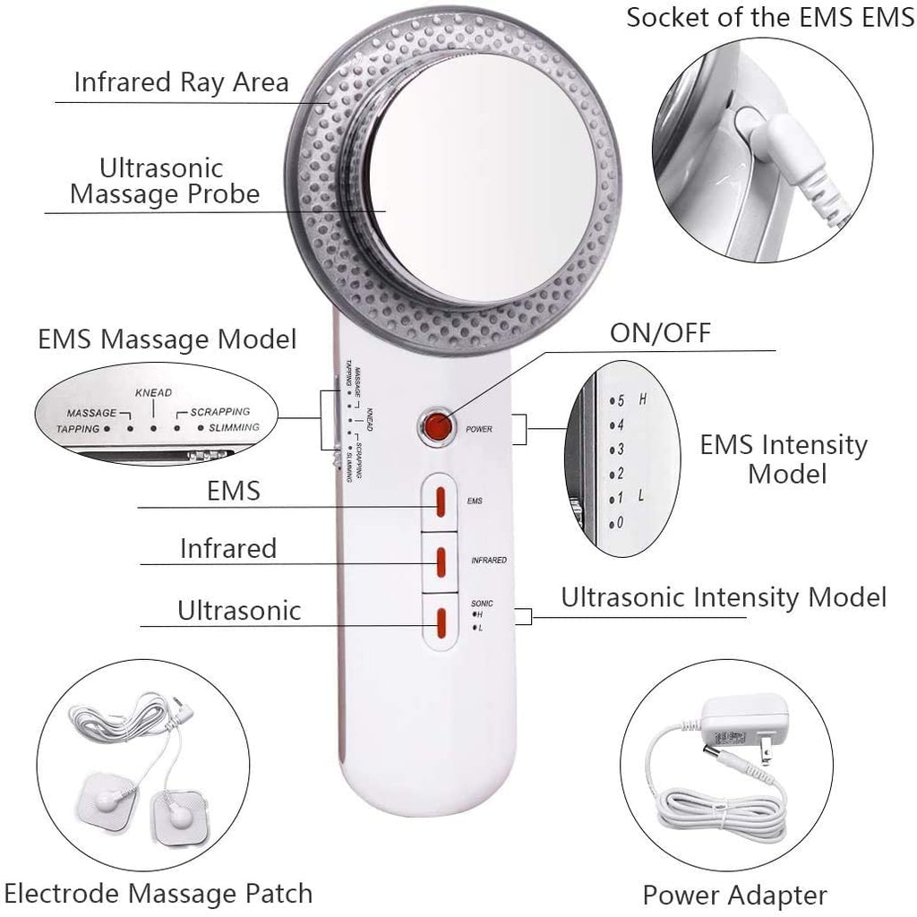3 in1 EMS Ultrasonic Body Massager Anti Cellulite Fat Burner Weight Loss Skin Care Infrared Fat Removal Slimming Beauty Machine-Facial Tool / Beauty Tool-1stAvenue