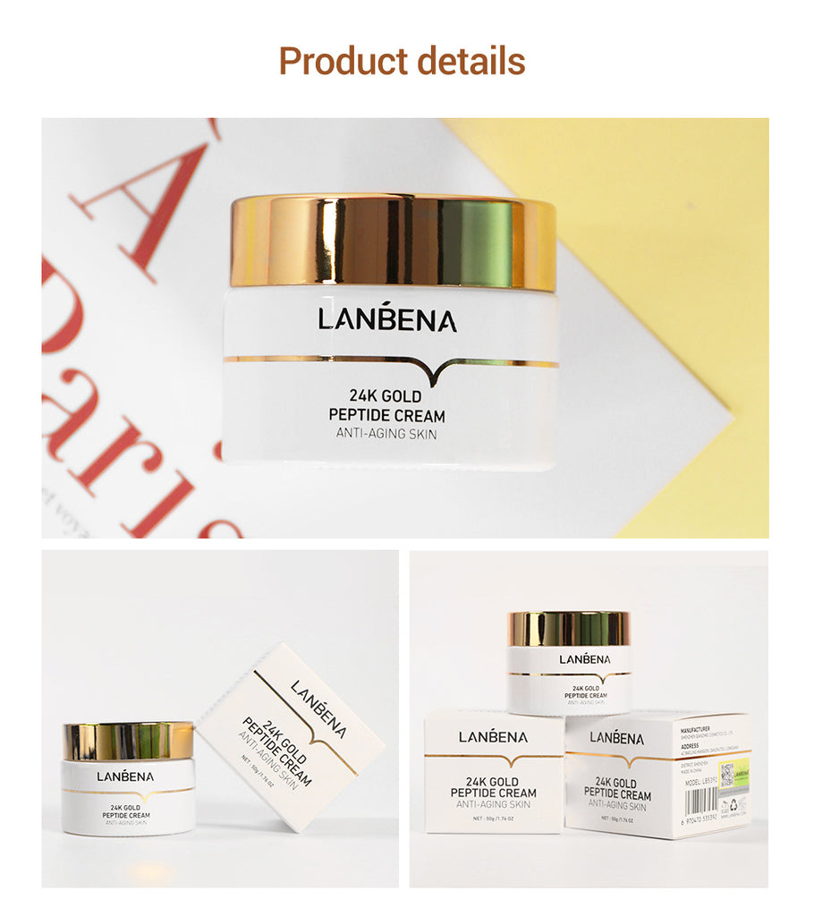LANBENA 24K Gold Six Peptide Anti-wrinkle Face Cream Hyaluronic Acid Moisturizing Anti-Aging Nourish Lifting Firming Skin Care-Beauty Product-1stAvenue