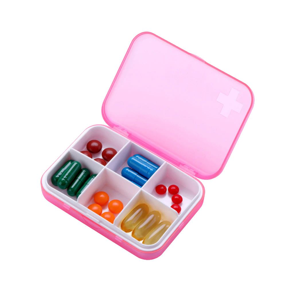Portable 6 Cells Travel Medicine Storage Case Box Container pills organizer case-Travel Organizer-1stAvenue
