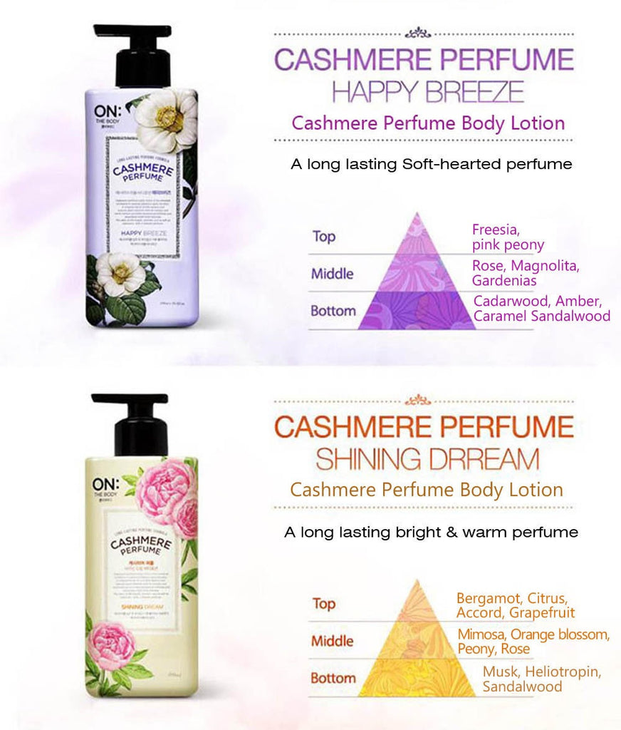 ON THE BODY Body Lotion (3 Type) 400ml Cashmere Perfume Sweet Love Happy Breeze Shining Dream-Body Wash-1stAvenue