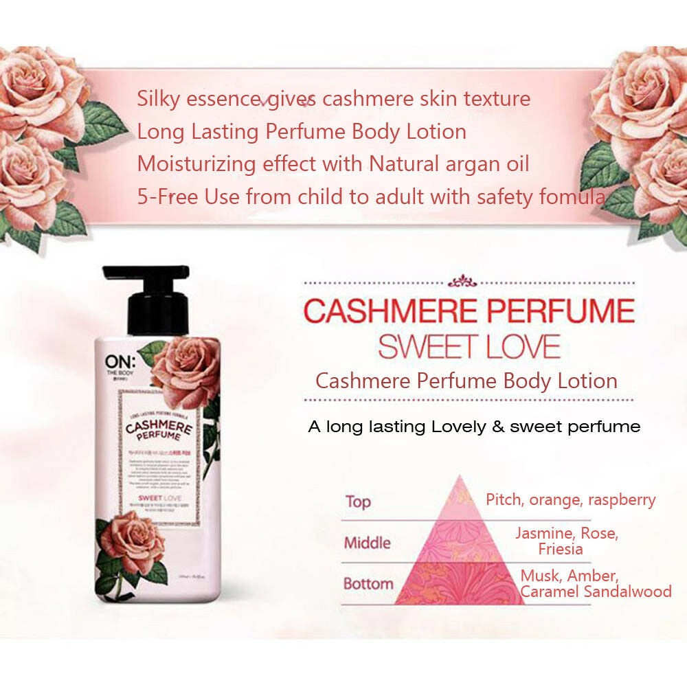 ON THE BODY Body Lotion (3 Type) 400ml Cashmere Perfume Sweet Love Happy Breeze Shining Dream-Body Wash-1stAvenue