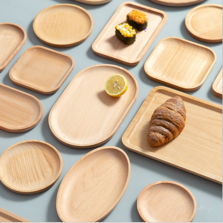 Wood tray solid wood tray rectangular Square Round wooden tray tea tray snack cake wood tray-Home And Deco-1stAvenue