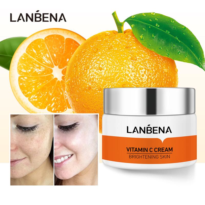 LANBENA Vitamin C Cream Brightens Skin Moisturizing Improves Dull Skin Face Anti Aging 50g-Beauty Product-1stAvenue