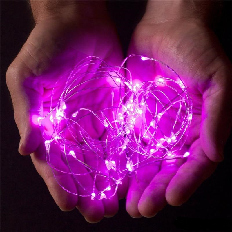 10m Silver Plug Purple LED string lights Christmas fairy lights wedding decorations-Fairy Lights-1stAvenue